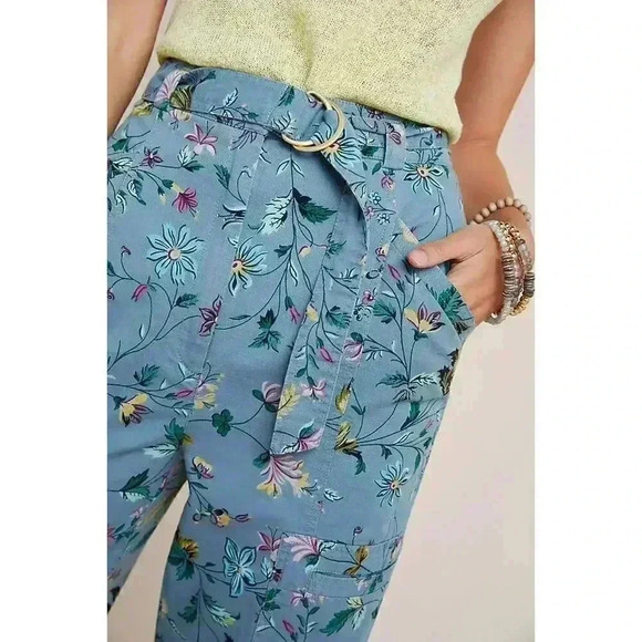 Anthropologie Victoria Floral Cargo Pants Size 4 - Picture 3 of 15